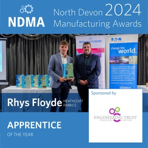 Apprentice of the year 2024 Rhys Floyde of Heathcoat Fabrics