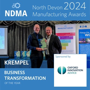 Business Transformation of the Year received by Chris Marchant of Krempel, sponsored by Oxford Innovation Advice