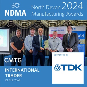 International Trader of the Year, sponsored by TDK. Winner: CMTG, received by Peter Morrish, Quinten John, Cameron Smart and Graham Karslake. Presented by Tim Puttick